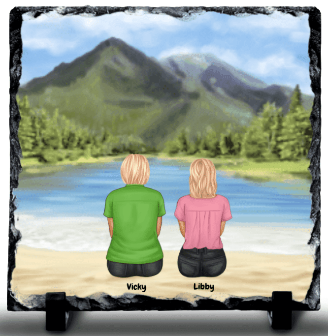 Mother & Daughter Mountain View Rock Slate